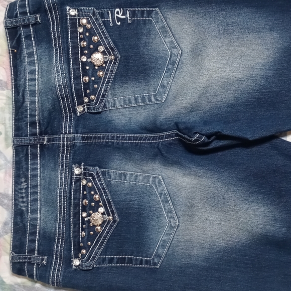 Revolution by Revolt Juniors Crystal Boot cut Jeans size 13 - Picture 12 of 16